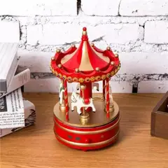 ANGELES DEL HOGAR - Carrusel Musical De Madera Navideño Decoración De Lujo