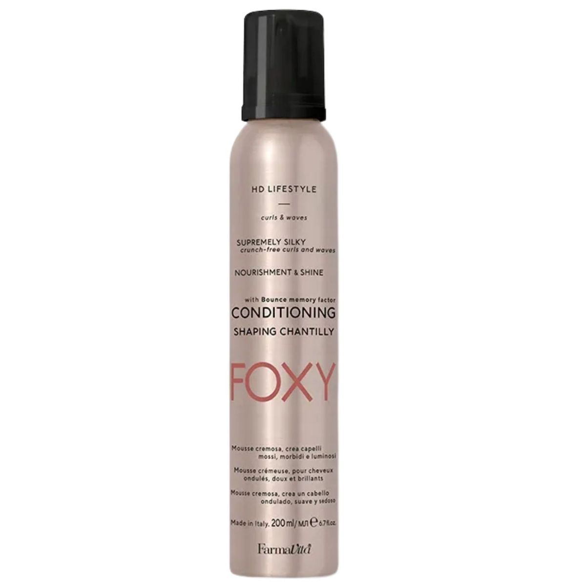FARMAVITA - Mousse HD Life Style Foxy 200ml Define Rizos Brillo Hidrata Antiestático