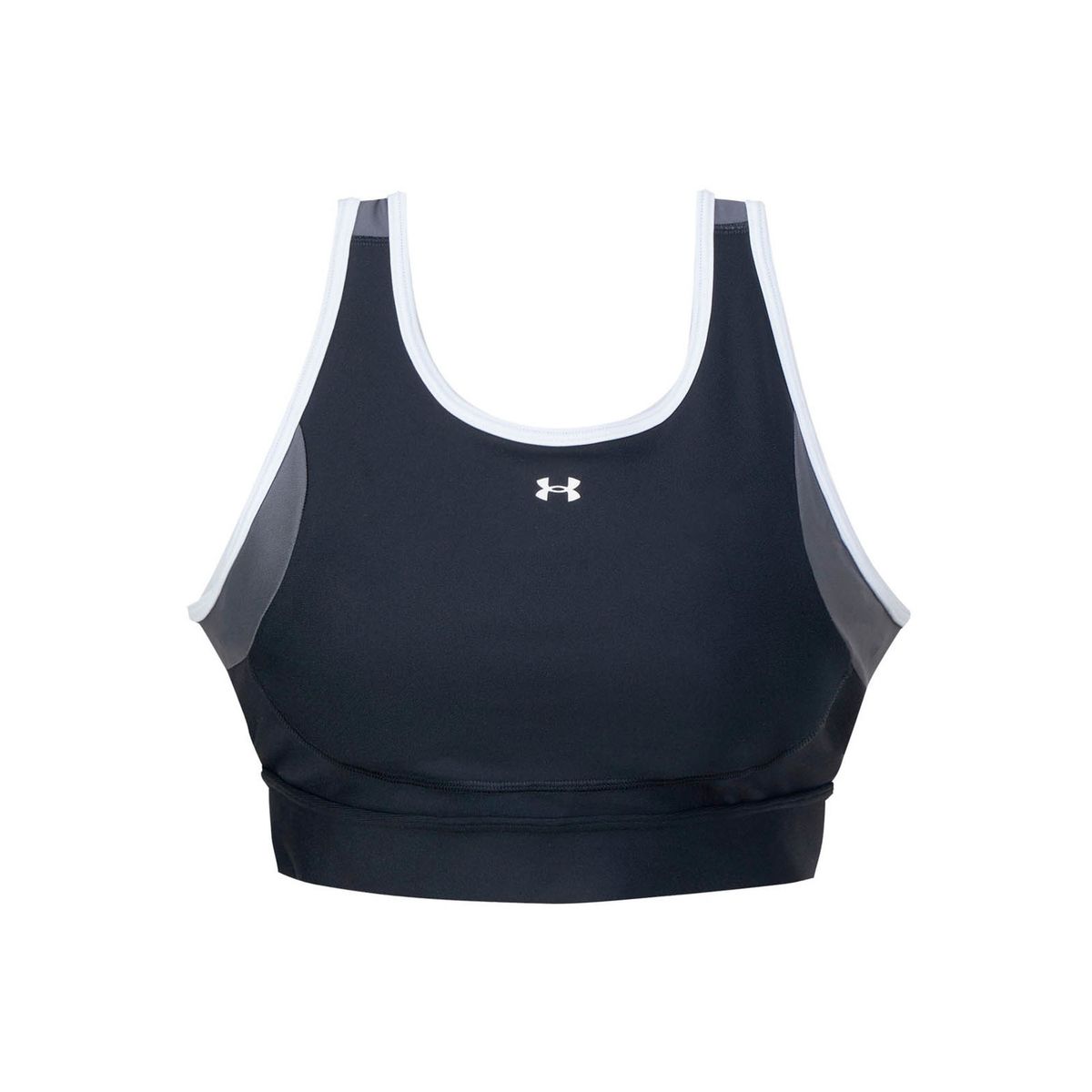 UNDER ARMOUR - Peto Training Mujer Crossback mid Open back Negro UNDER ARMOUR