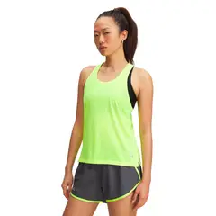 UNDER ARMOUR - Polera sin mangas Running mujer Launch amarillo