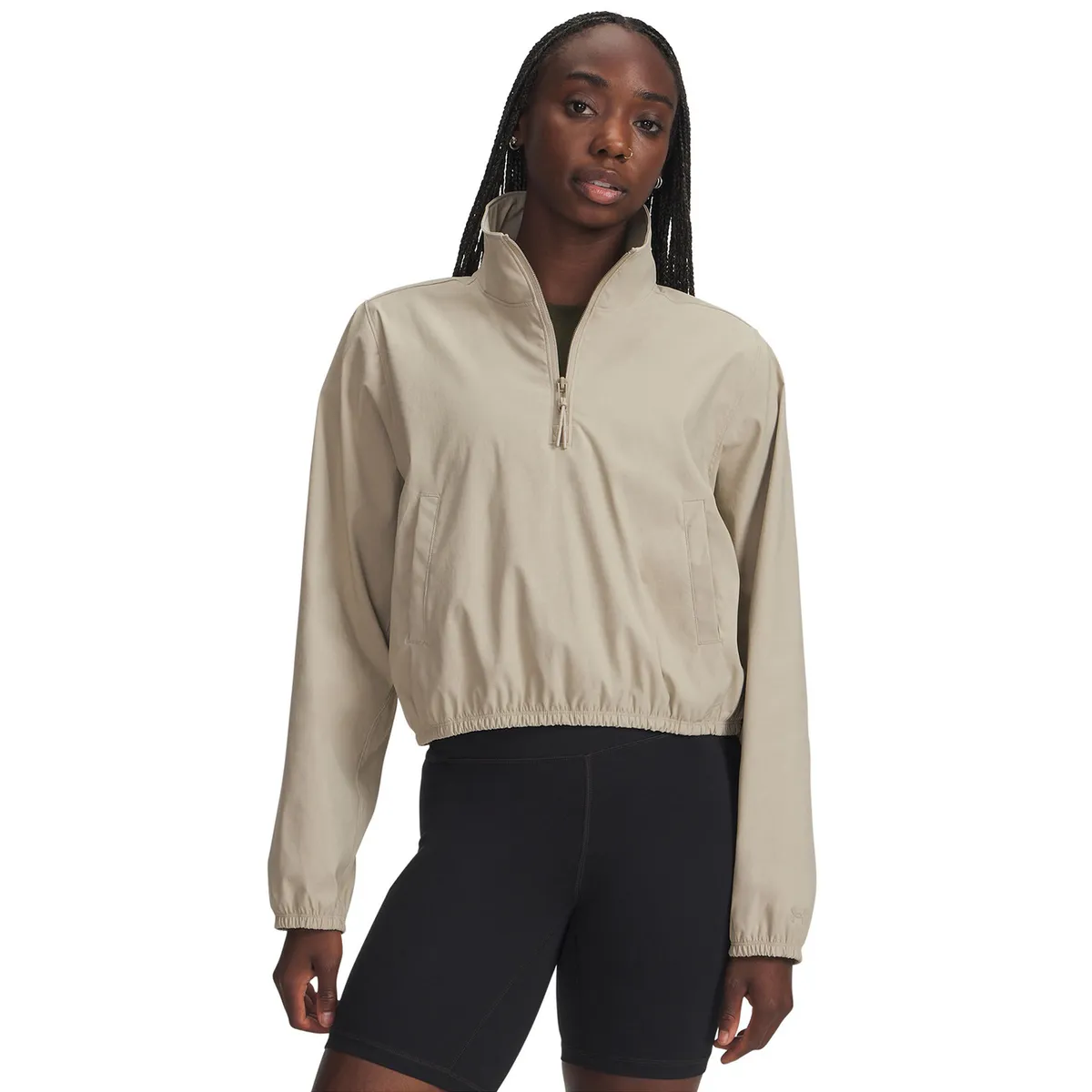UNDER ARMOUR - Polerón Lifestyle para mujer Unstoppable Woven café UNDER ARMOUR