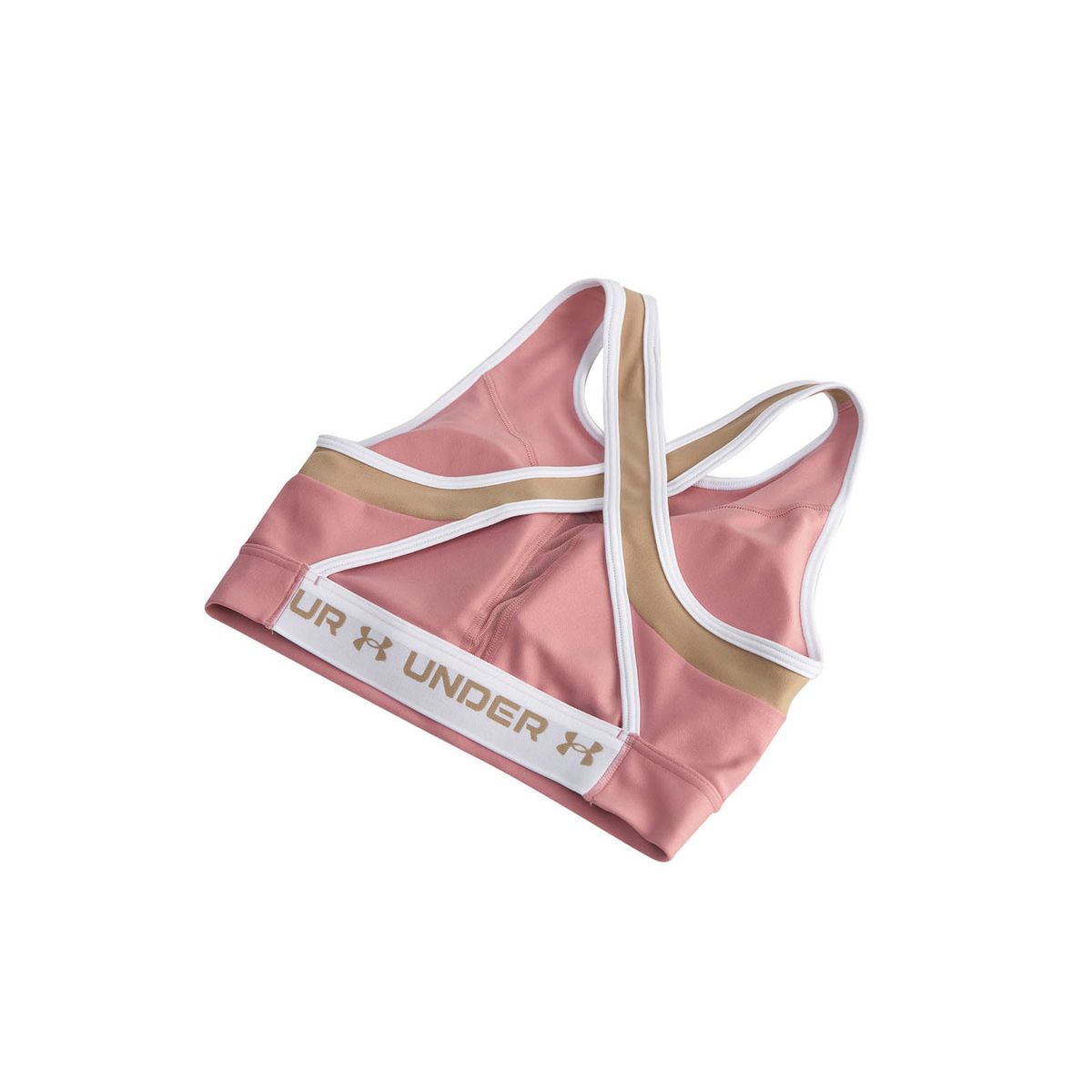 UNDER ARMOUR - Peto Training Mujer Crossback mid Open back Rosado UNDER ARMOUR