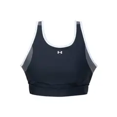 UNDER ARMOUR - Peto Training Mujer Crossback mid Open back Negro
