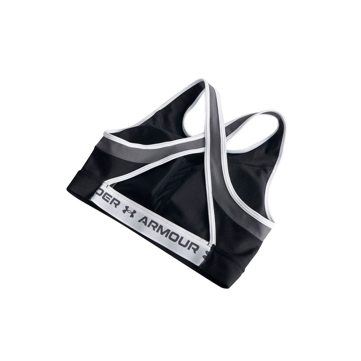 UNDER ARMOUR - Peto Training Mujer Crossback mid Open back Negro UNDER ARMOUR