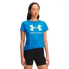 UNDER ARMOUR - Polera Manga Corta Lifestyle para mujer Rival Logo azul
