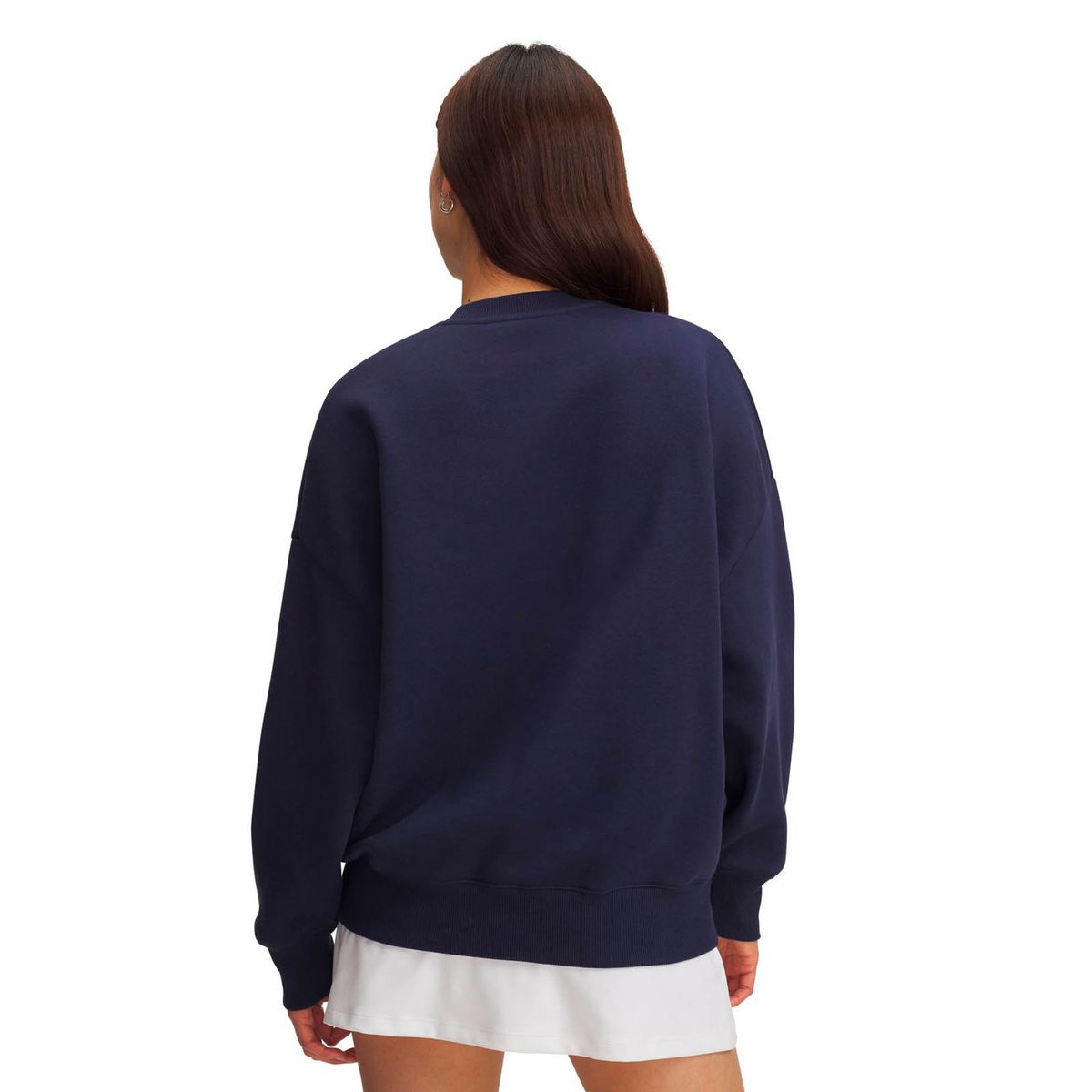 UNDER ARMOUR - Polerón Lifestyle mujer Rival Oversized Varsity Azul UNDER ARMOUR