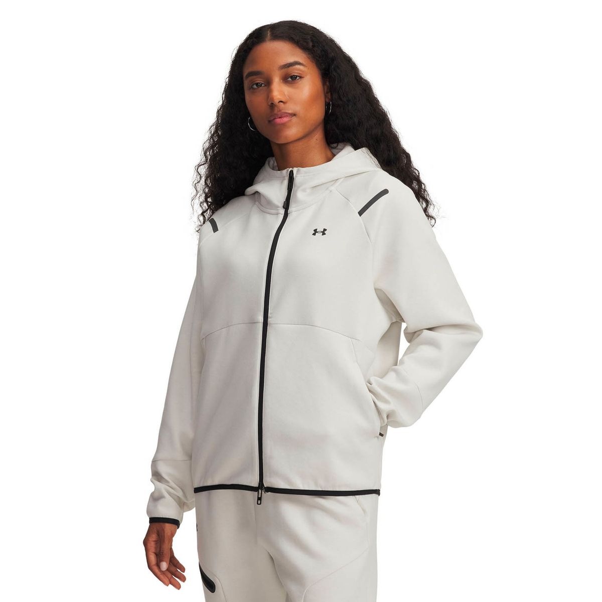 UNDER ARMOUR - Polerón Lifestyle mujer Unstoppable Fleece blanco UNDER ARMOUR