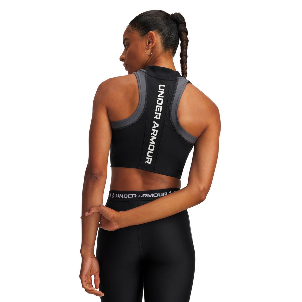 UNDER ARMOUR - Polera Sin mangass Training mujer HeatGear Rib negro mujer UNDER ARMOUR