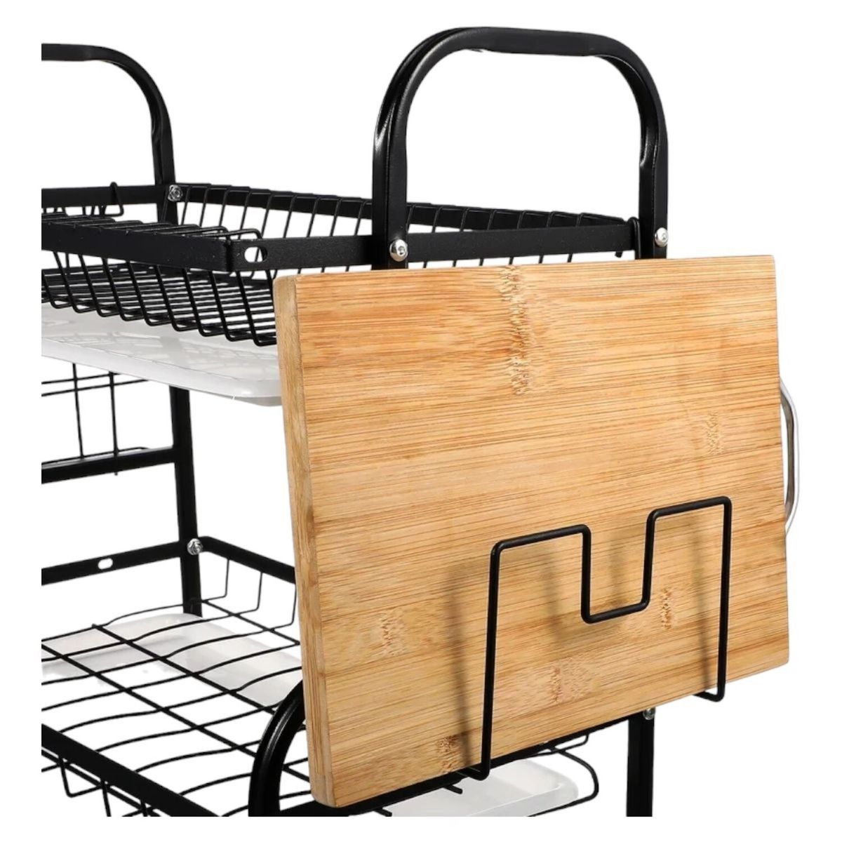 GENERICO - Escurridor Secador De Loza 2 Niveles Negro Platos Cocina