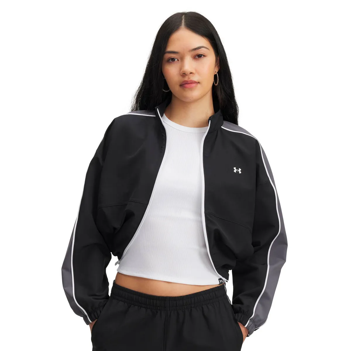 UNDER ARMOUR - Chaqueta Lifestyle para mujer Rival Swoven negro UNDER ARMOUR