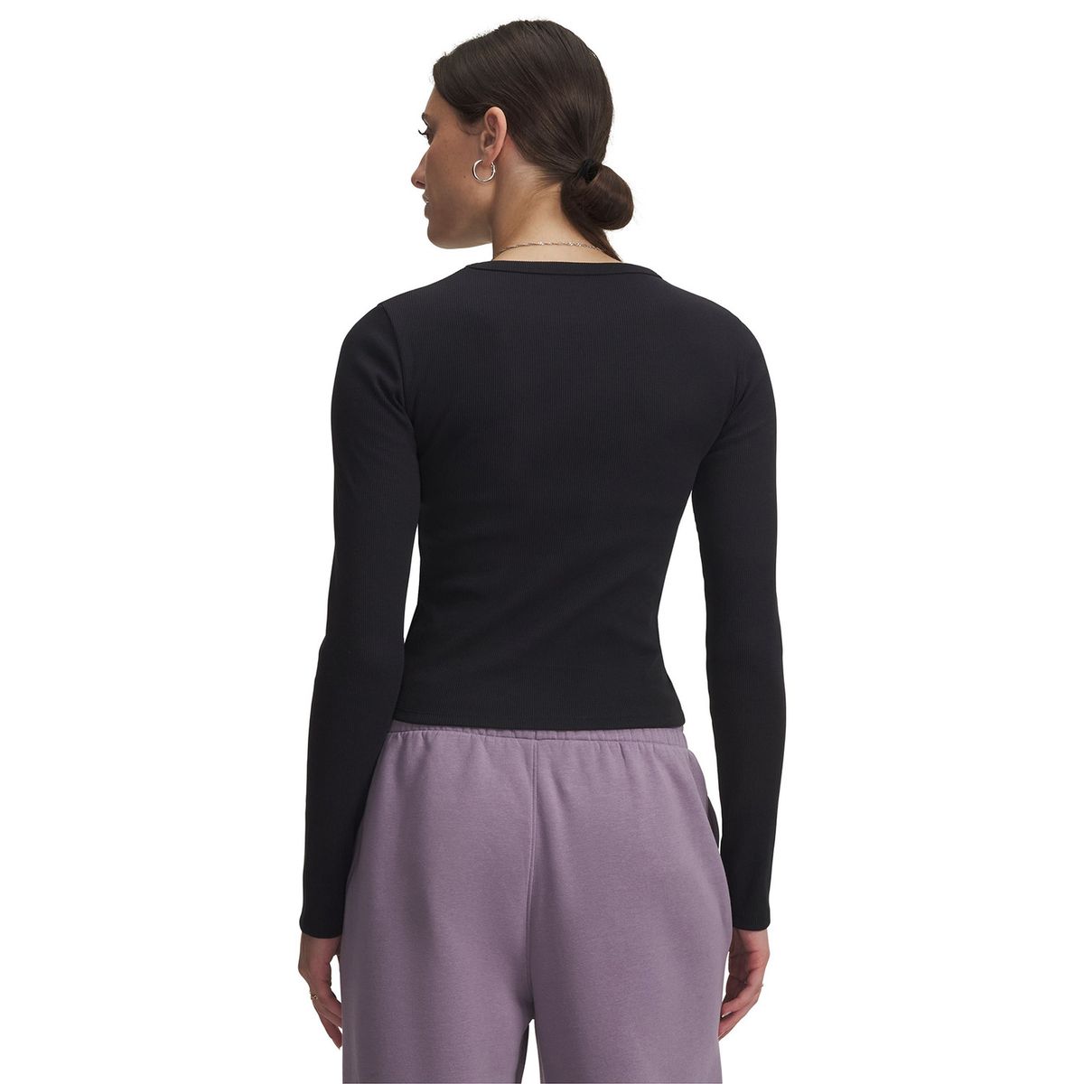 UNDER ARMOUR - Poleron Lifestyle para mujer Rival Rib negro UNDER ARMOUR