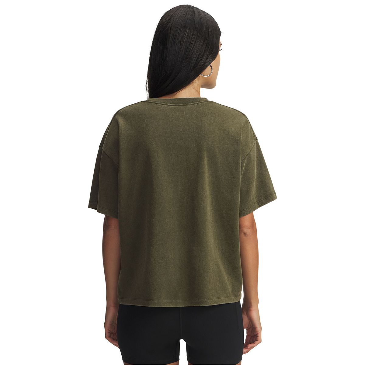 UNDER ARMOUR - Polera Manga Corta Lifestyle mujer Boxy Wash HW verde UNDER ARMOUR