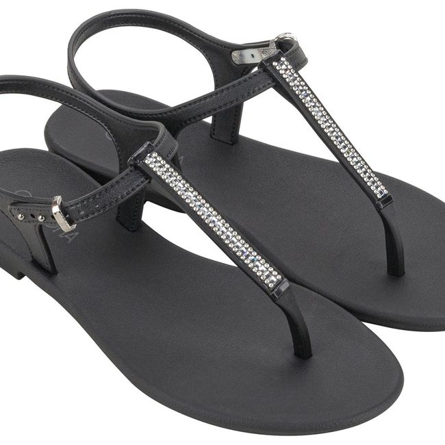 GRENDHA - Sandalia Infantil Negro Brillo Grendha