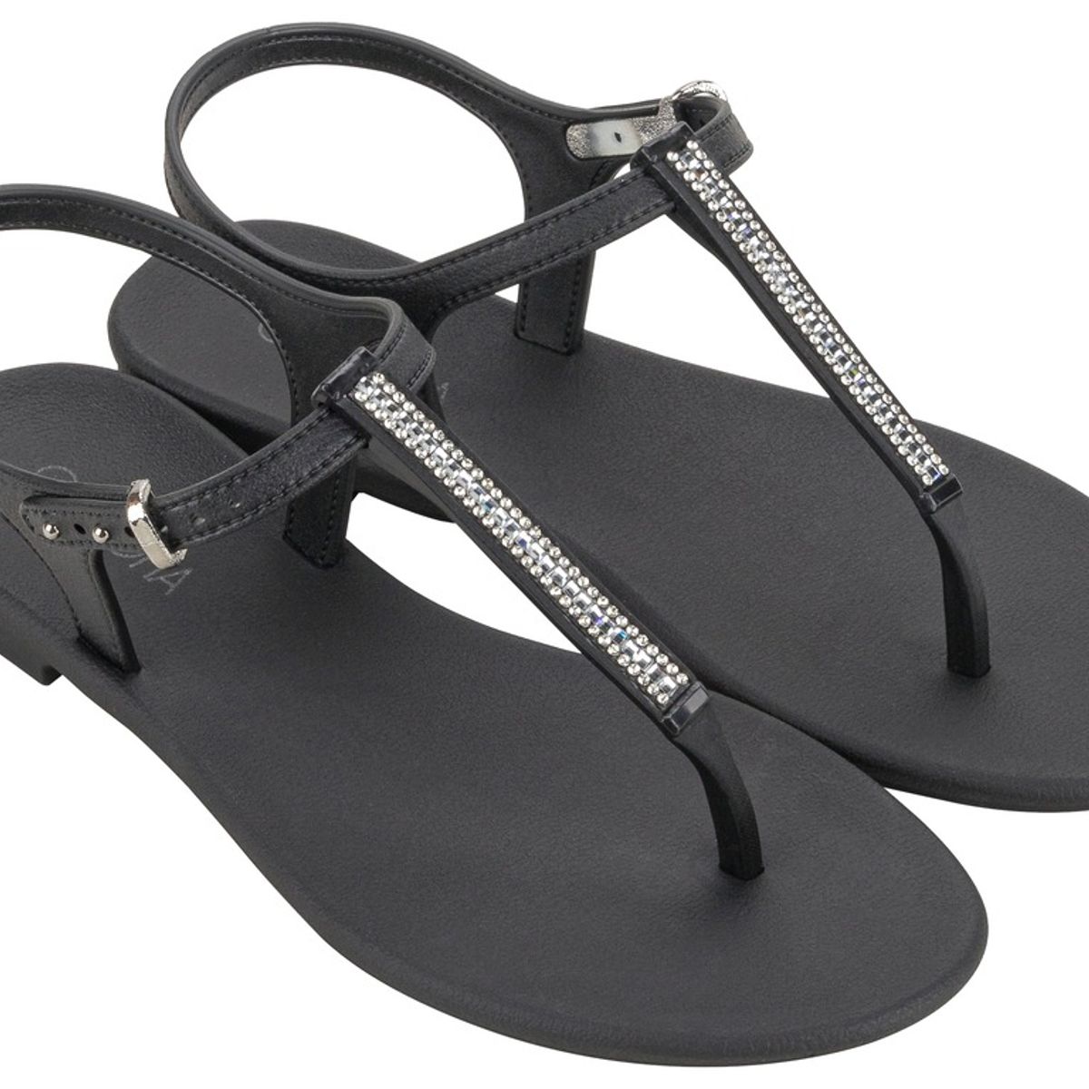 GRENDHA - Sandalia Infantil Negro Brillo Grendha