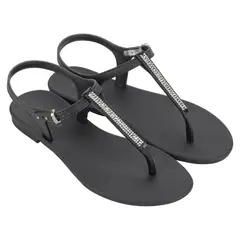 GRENDHA - Sandalia Infantil Negro Brillo