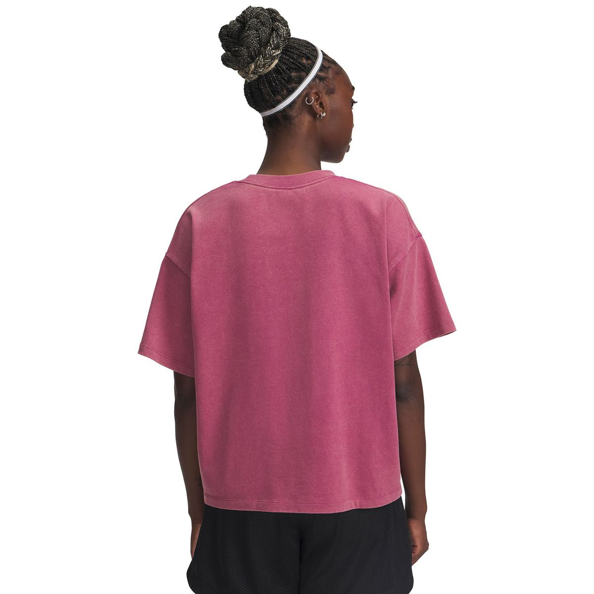 UNDER ARMOUR - Polera Manga Corta Lifestyle mujer Boxy Wash HW rojo UNDER ARMOUR
