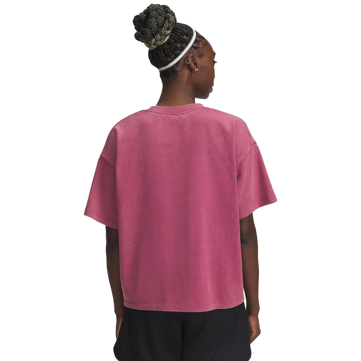 UNDER ARMOUR - Polera Manga Corta Lifestyle mujer Boxy Wash HW rojo UNDER ARMOUR