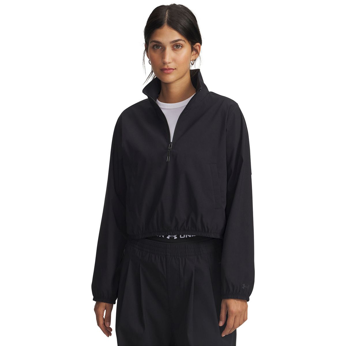 UNDER ARMOUR - Polerón Lifestyle para mujer Unstoppable Woven negro UNDER ARMOUR