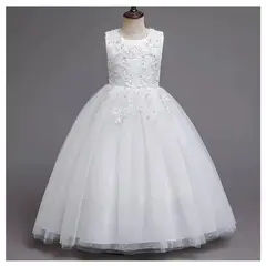 ALMA & DECO - Vestido Bautizo Paje Boda Primera Comunión Mod Catalina Blanco