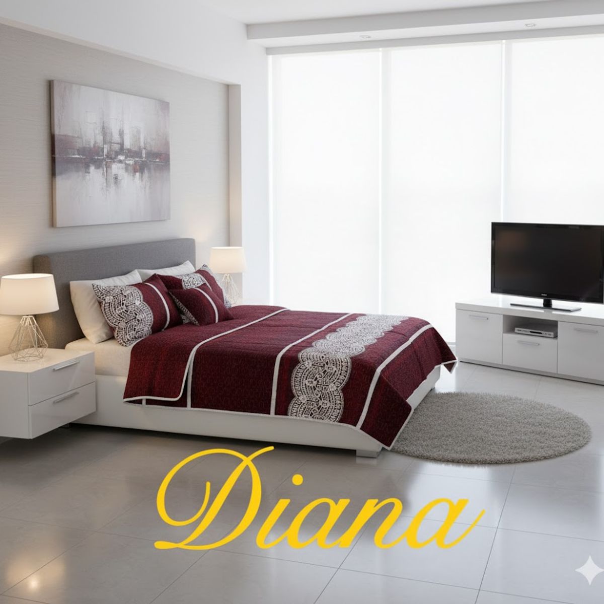GENERICO - CUBRECAMA ALGODON  1.5 DISEÑO ELEGANTE BURDEO TELA  QUILT DN
