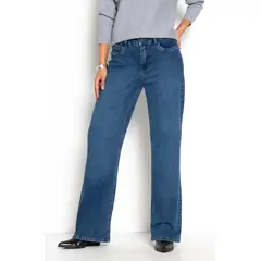 WADOS - JEANS WIDE TIRO MEDIO PRETINA BASICA 2 BOTON