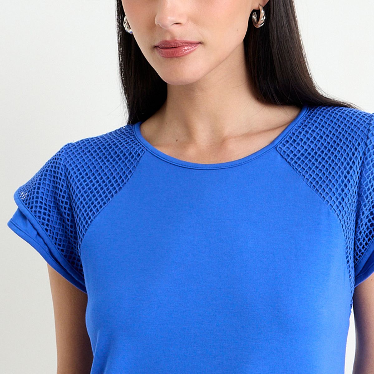 ASH - Polera Lisa Mujer Azul Ash