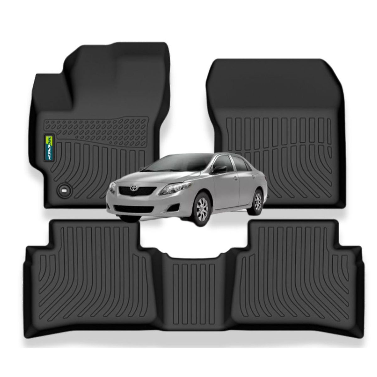 GENERICO - PISOS CALCE PERFECTO PROSPEEDY TOYOTA COROLLA 2008-2013 3PIEZAS