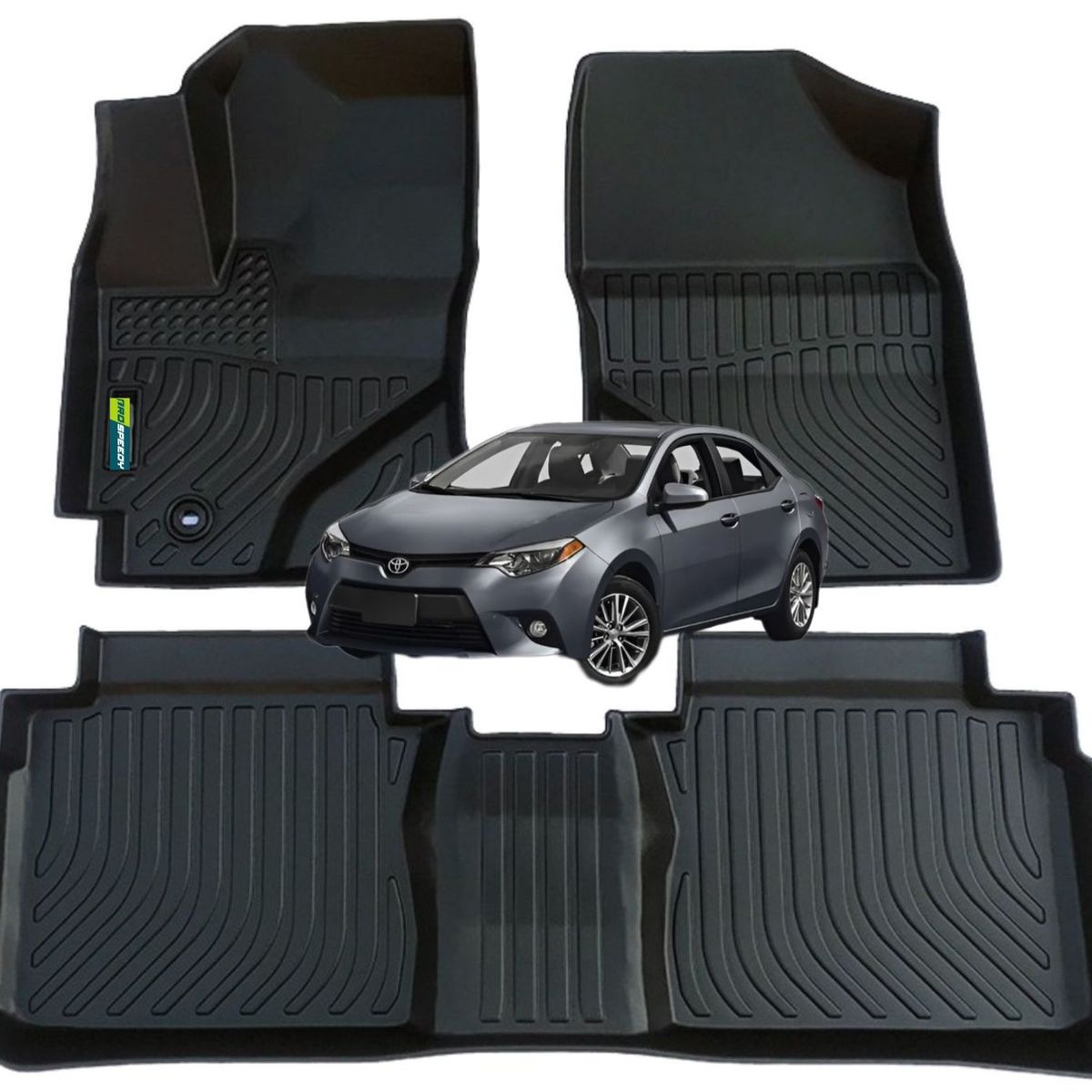 GENERICO - PISOS CALCE PERFECTO PROSPEEDY TOYOTA COROLLA 2014-2019 3PIEZAS