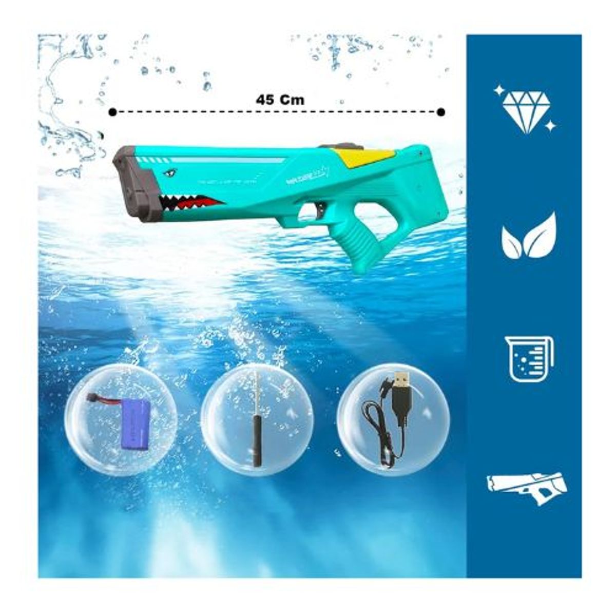 GENERICO - Pistola De Agua Eléctrica Recargable Verde Para Niños y Adultos