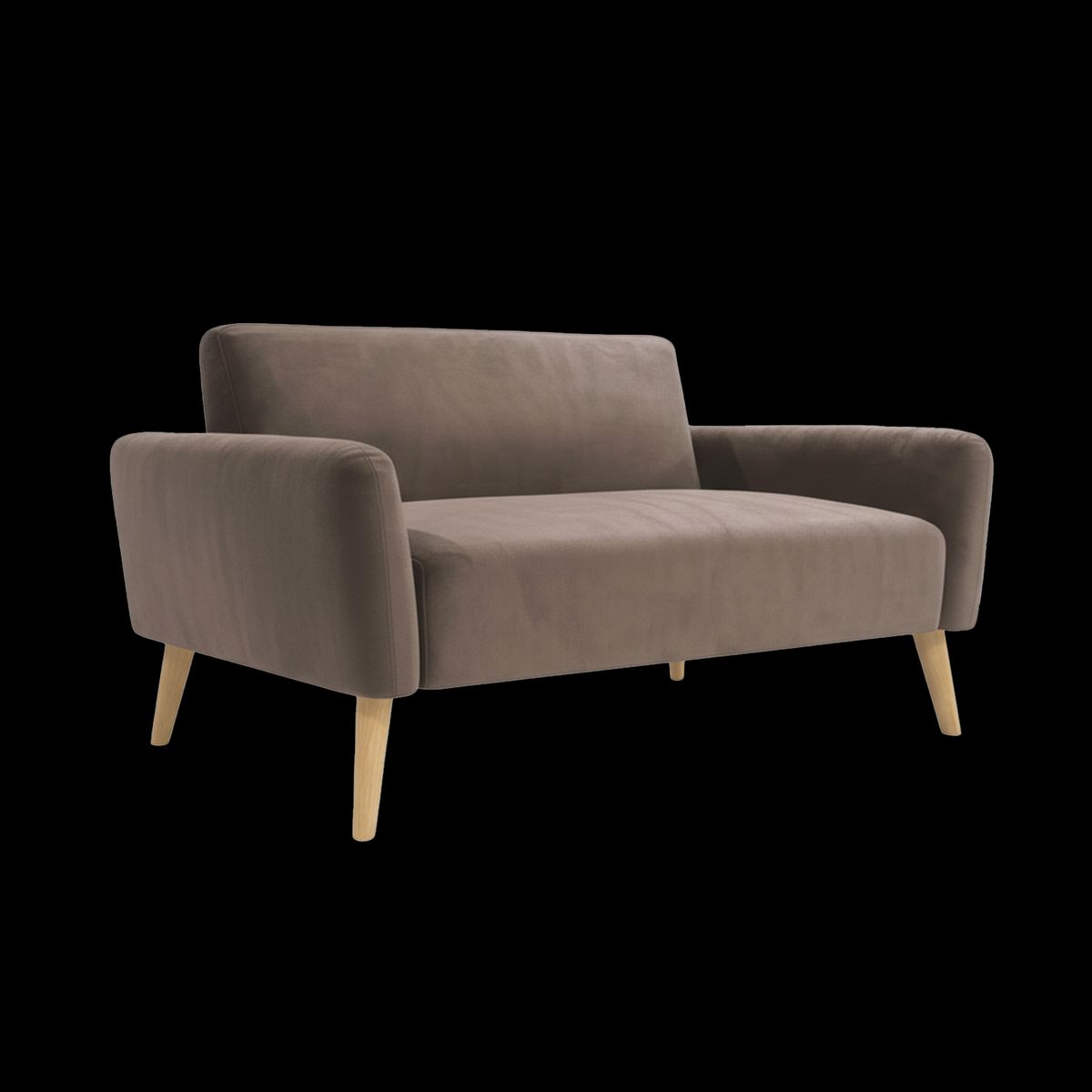 RELAN - Sofá 2 Cuerpos Nemi Relan Tapizado en Terciopelo Café