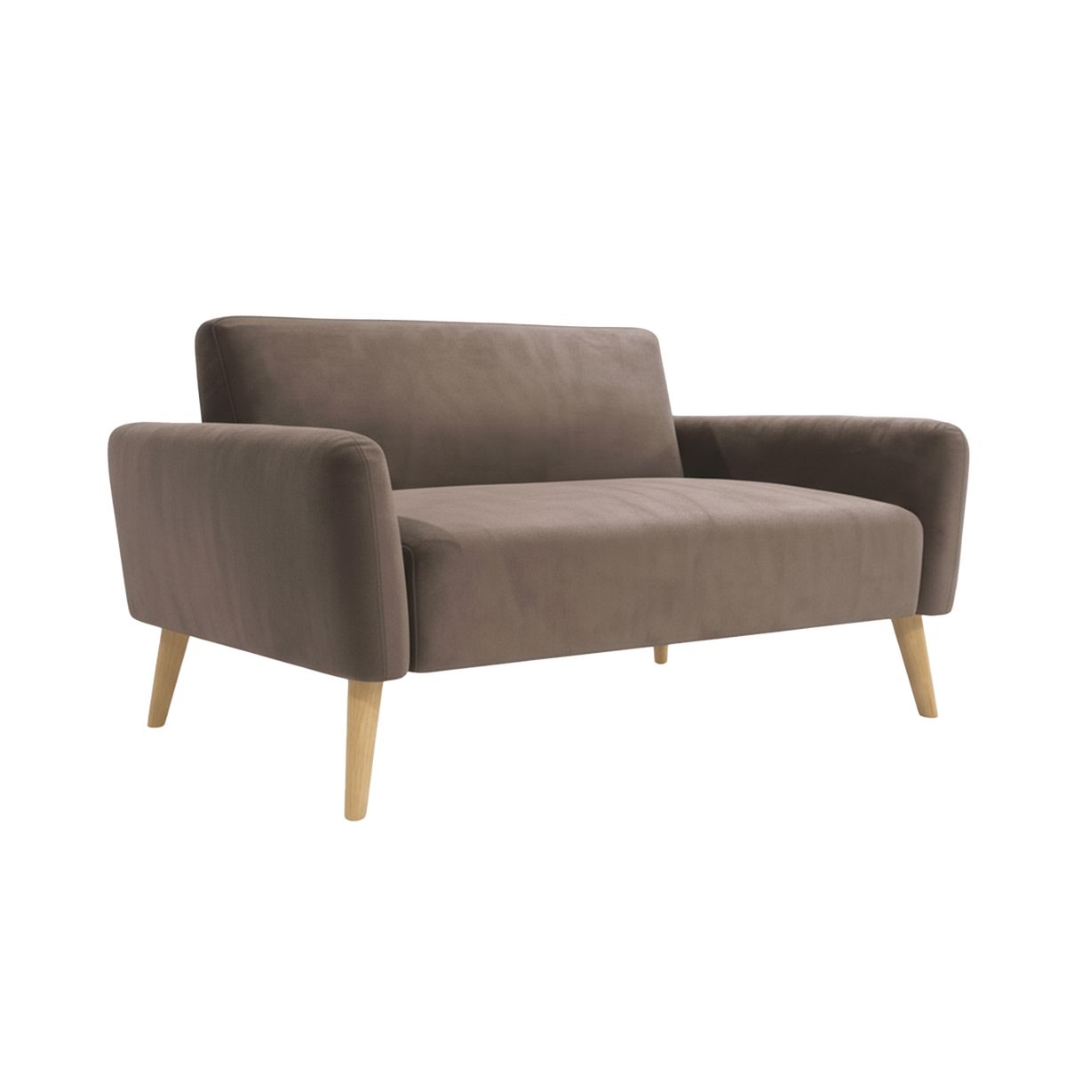 RELAN - Sofá 2 Cuerpos Nemi Relan Tapizado en Terciopelo Café