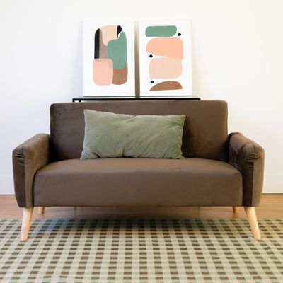 Imagen 2 del producto Sofá 2 Cuerpos Nemi Tapizado en Terciopelo Café