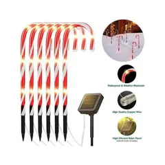 GENERICO - Pack X6 Estaca Baston De Caramelo Decoracion Navidad