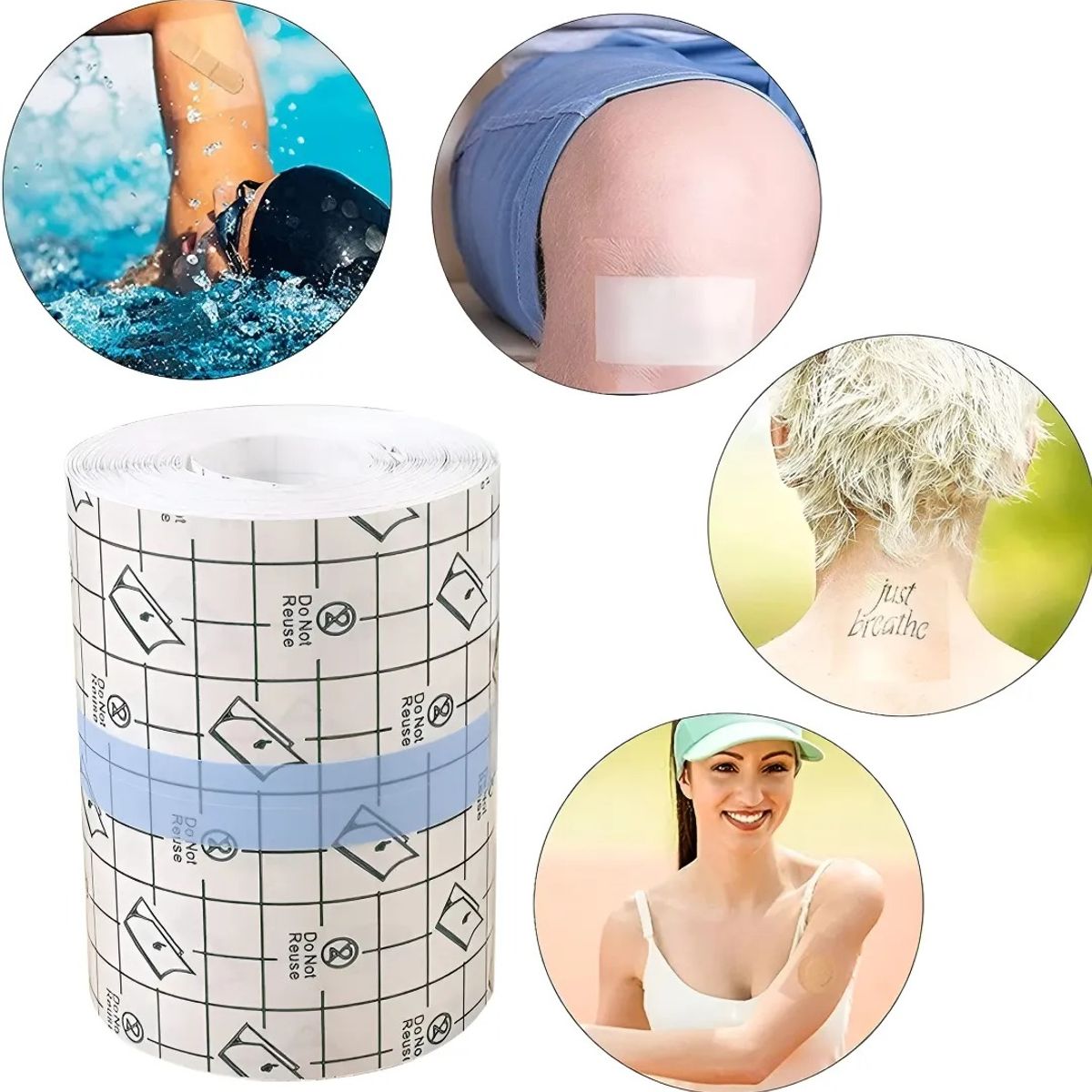 GENERICO - Cinta Adhesiva proteccion Para Heridas en deportes Y Tatuajes 5cmx10mt