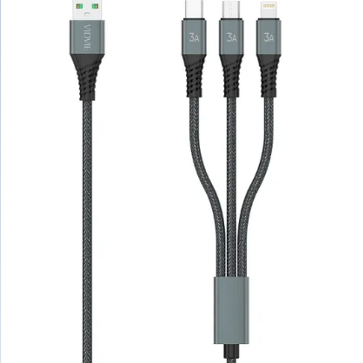 GENERICO - Cable De Carga Rápida 3 En 1 Usb 1.2m 3.0a Vidvie Cb4022
