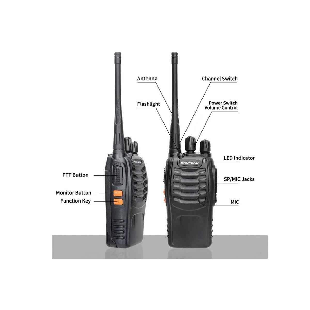 BAOFENG - Pack X2 Radio Transmisor Walkie Talkie Bf-888s Baofeng