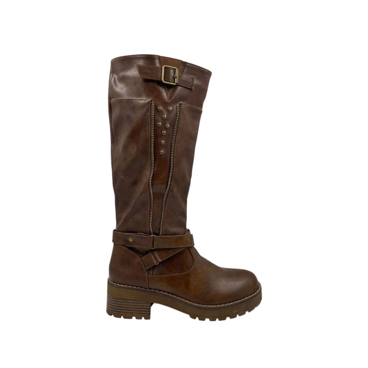 HERIEL - Bota Camel Taco Bajo Mujer