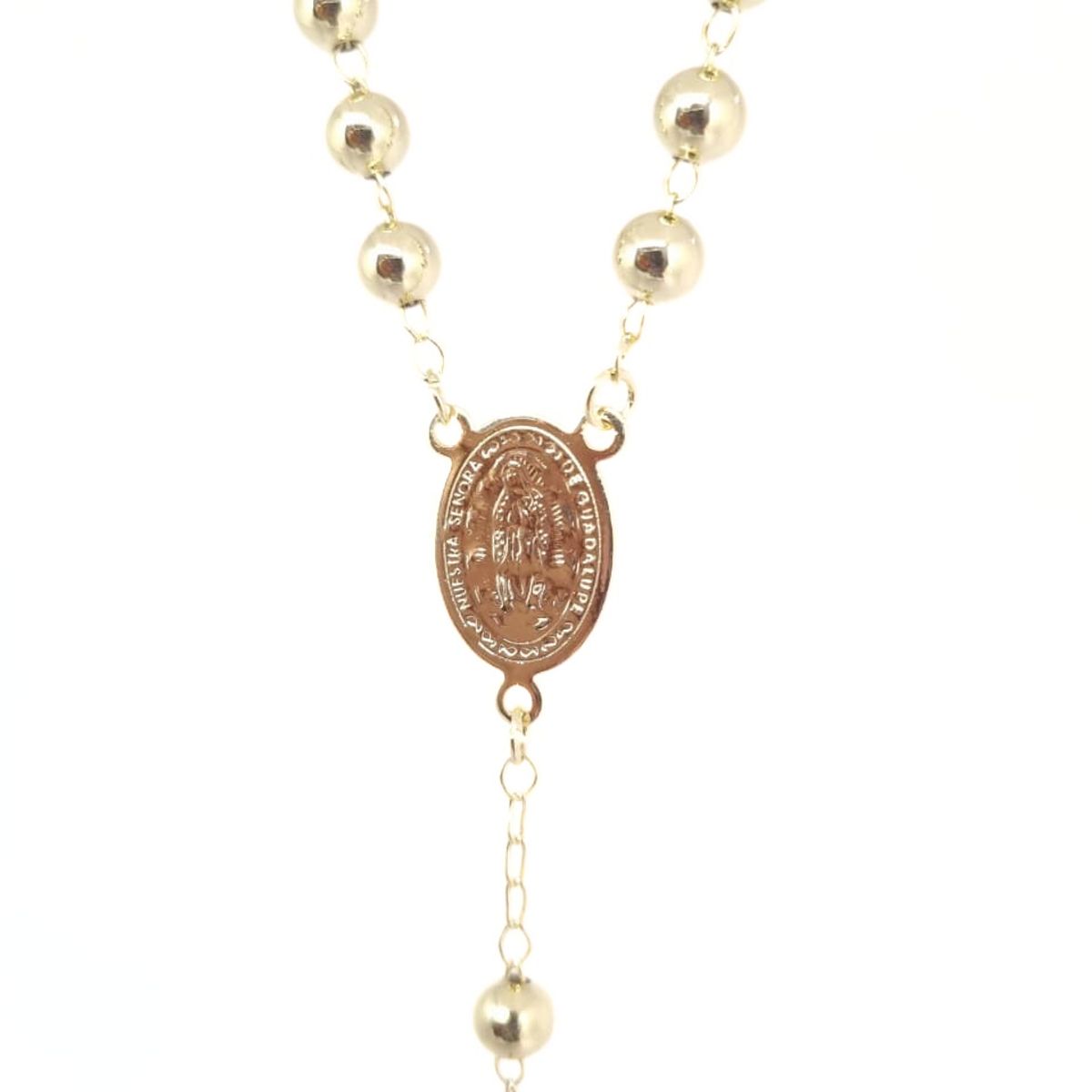 JOYAS LANDEROS - Rosario Dorado Virgen Enchapado en Oro de 18k