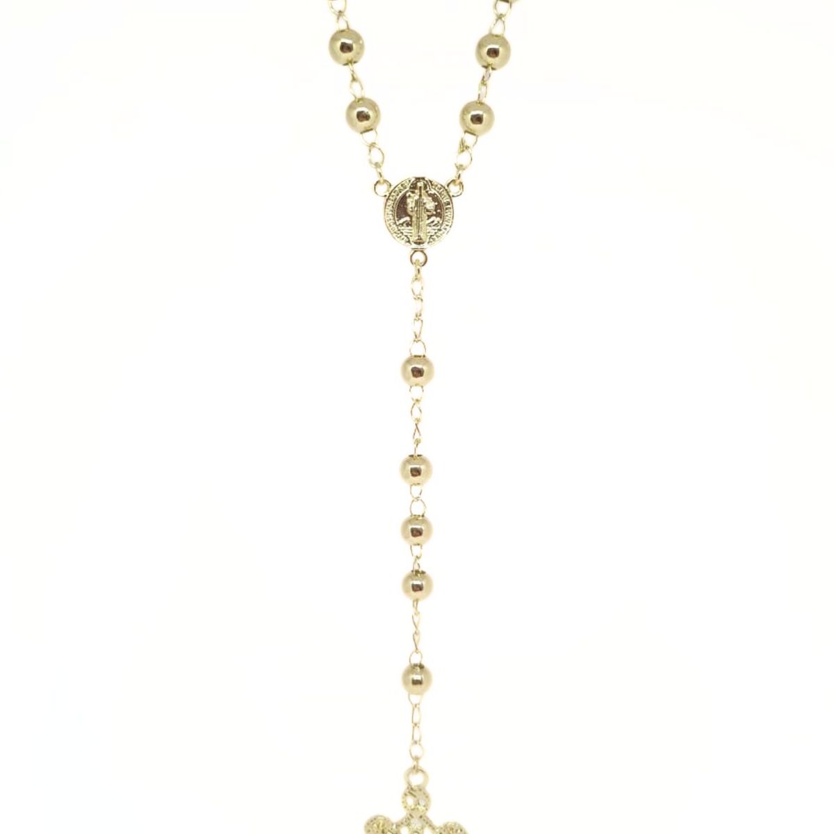 JOYAS LANDEROS - Rosario Dorado Cruz Grande Enchapado en Oro de 18k