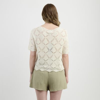 Imagen 2 del producto POLERA TEJIDA MANGA CORTA ELLISON BEIGE CLARO