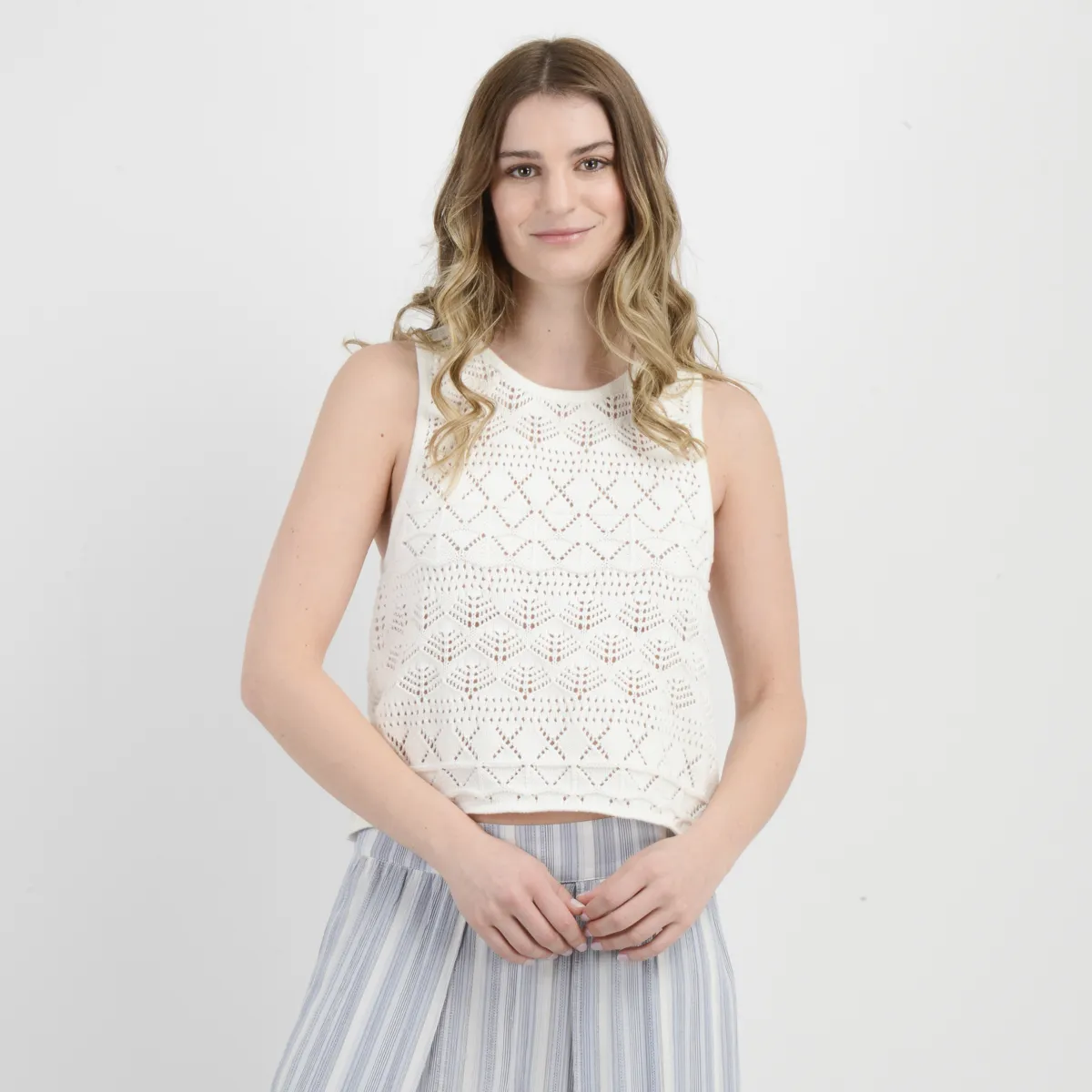 O'NEILL - POLERA TEJIDA SIN MANGAS CEDAR BEIGE CLARO