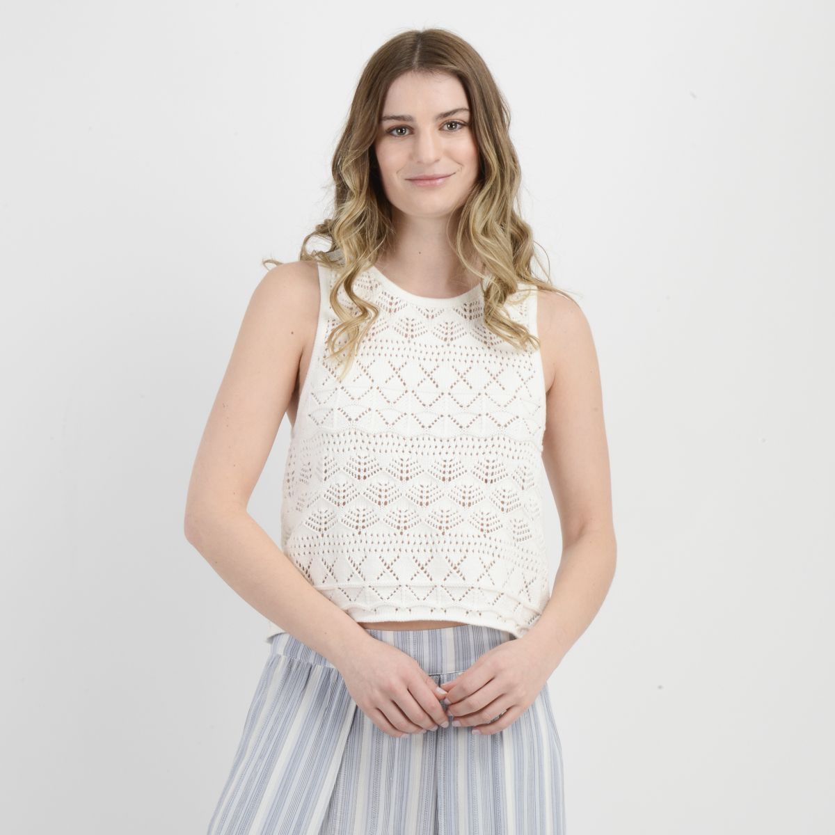 O'NEILL - POLERA TEJIDA SIN MANGAS CEDAR BEIGE CLARO