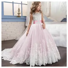 ALMA & DECO - Vestido Fiesta Paje Bodas Elegante Modelo Luz Color Rosa