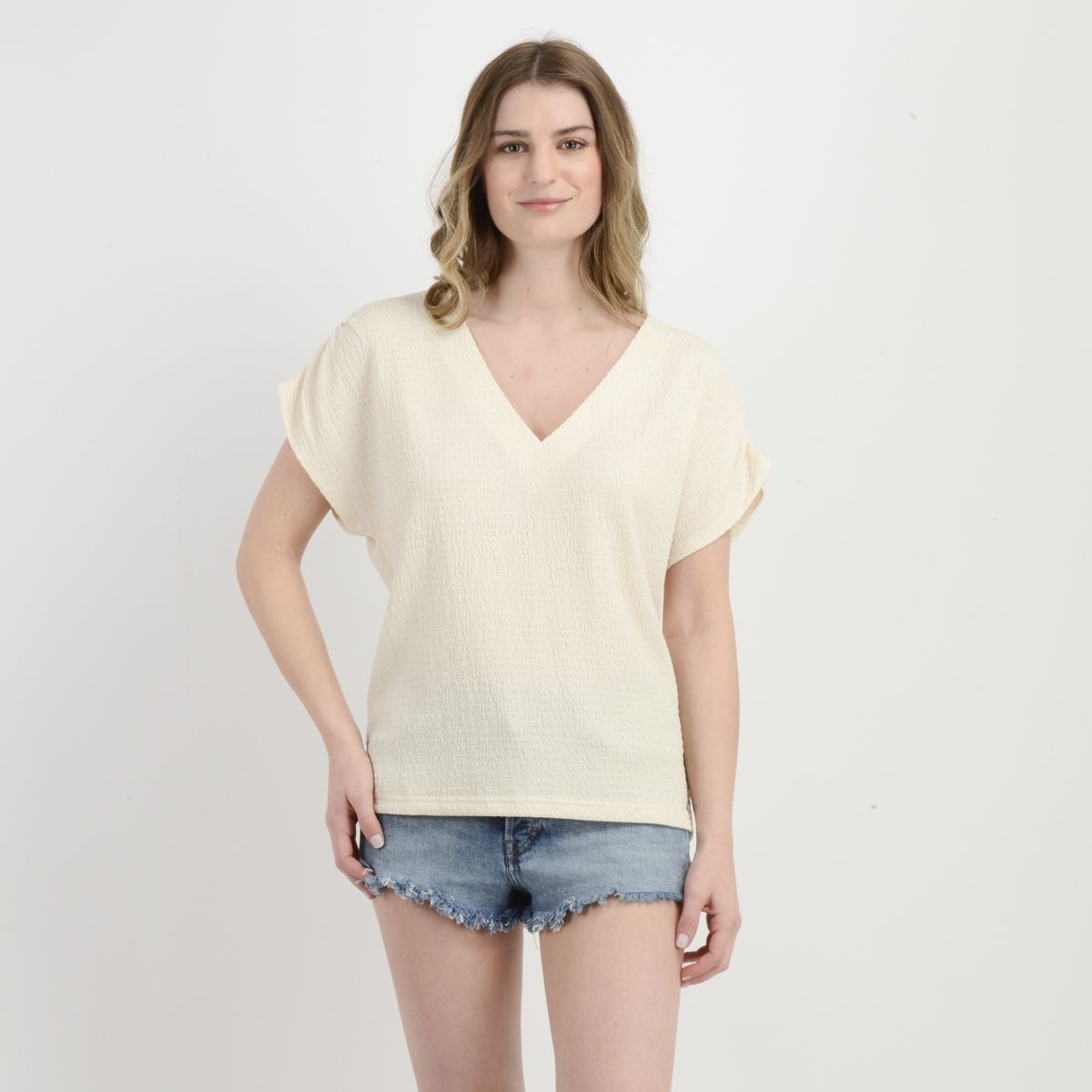 ONEILL - POLERA MANGA CORTA CAMILE BEIGE CLARO