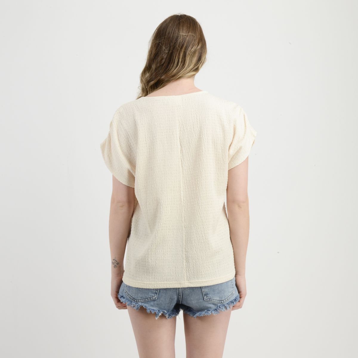 ONEILL - POLERA MANGA CORTA CAMILE BEIGE CLARO