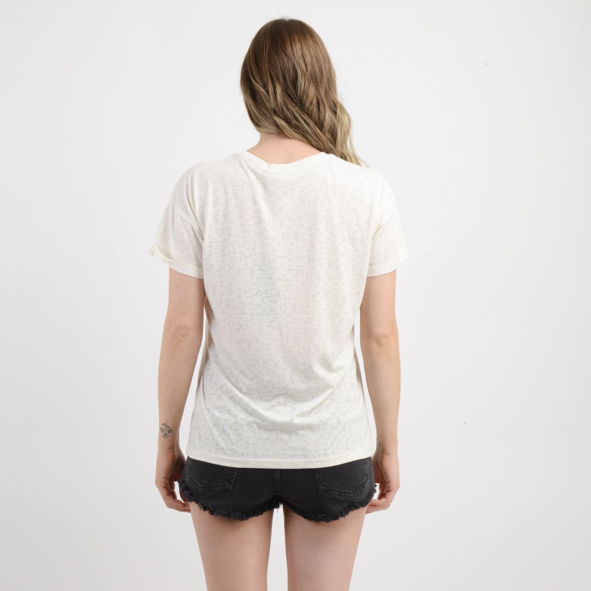 O'NEILL - POLERA MANGA CORTA DITSY BEIGE CLARO