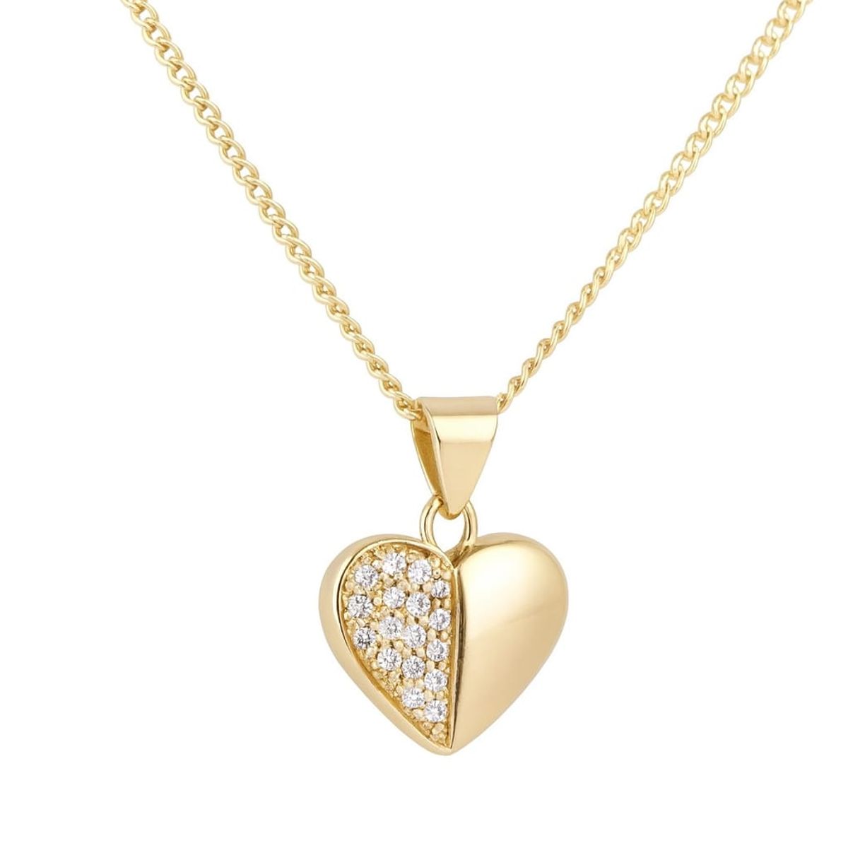 JOYAS LANDEROS - Collar Corazon Circones enchapado en oro de 18k