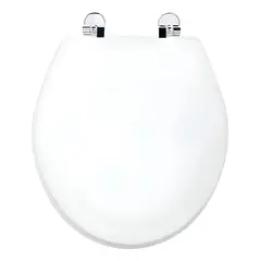 GENERICO - Tapa Wc Madera Redondo Bisagra Metálica - Bemis Color Blanco