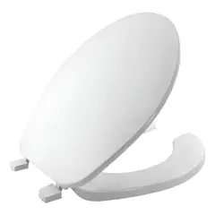 GENERICO - Asiento Plastico Redondo Aro Abierto Slow Close - Bemis Color Blanco