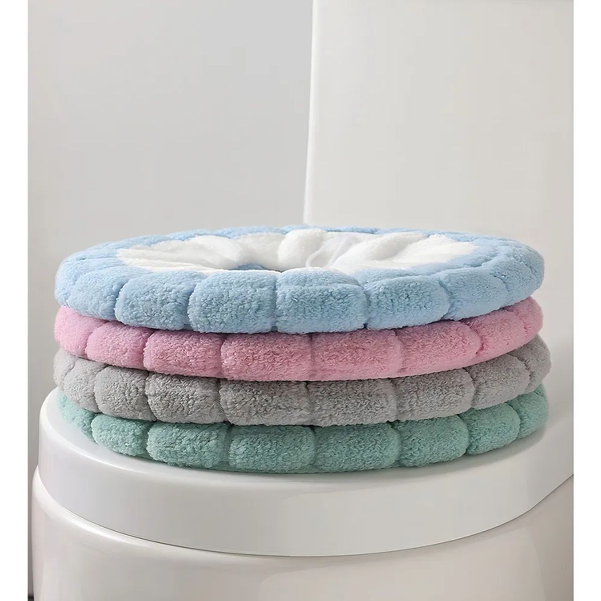 GENERICO - Pack 4 Cubiertas Inodoro Wc Tipo O Universal Lavable Térmico Color 4 Colores